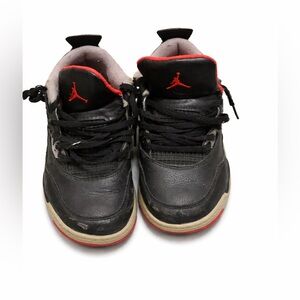 Jordan 4 Black Red Youth Size 1.5Y Kids Sneakers